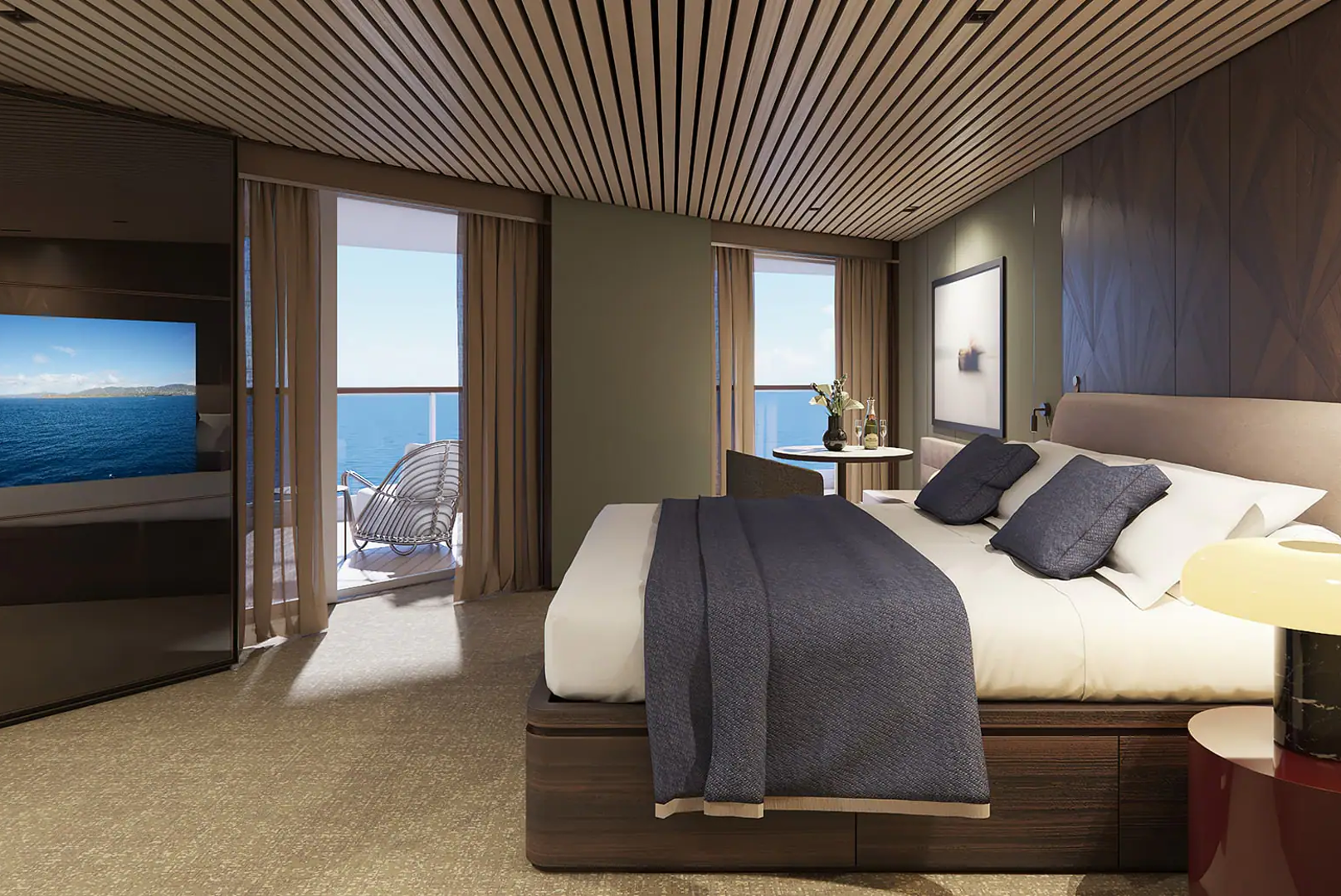 The Haven Aft-Facing Owner's Suite with Master Bedroom & Large Balcony