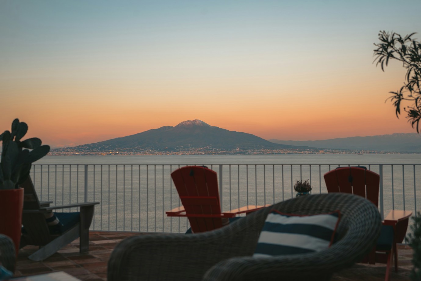 View of Mt. Vesuvius and Pompeii 