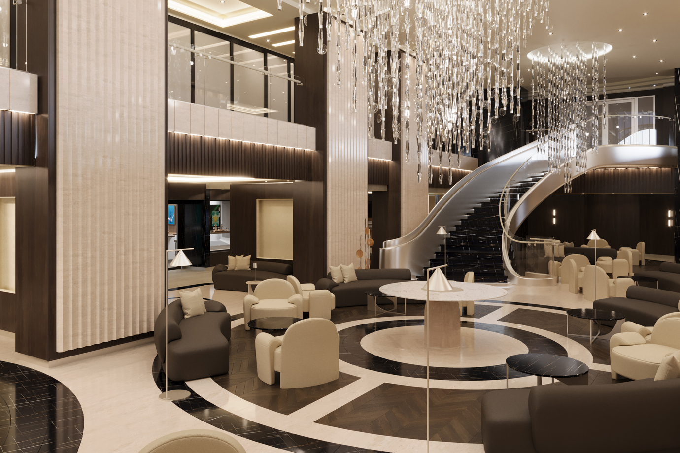 The glamorous Lobby at Explora III