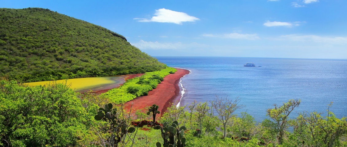 Red Beach and Lagoon at Rabida Island