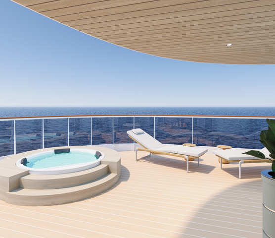 Suite Balcony with Hot Tub & Lounger