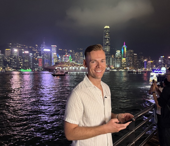 Sam a the Victoria Harbour