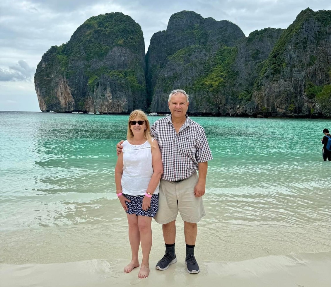 Couple on the beach in Asia