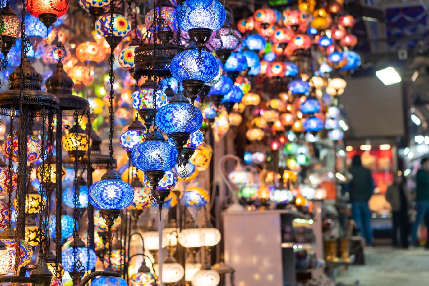 Colourful lanterns at the Grand Bazaar
