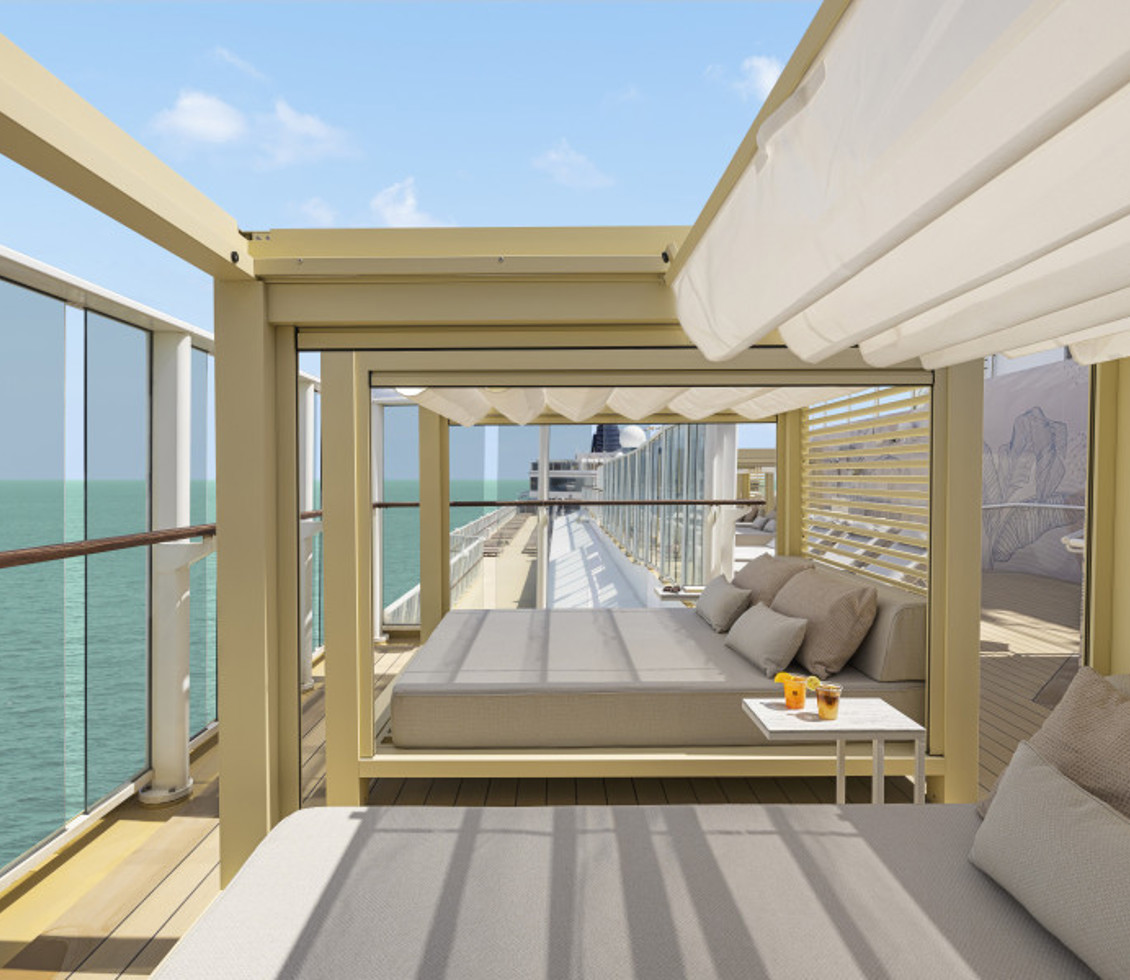 Plush Sunbeds in Vibe Beach Club 