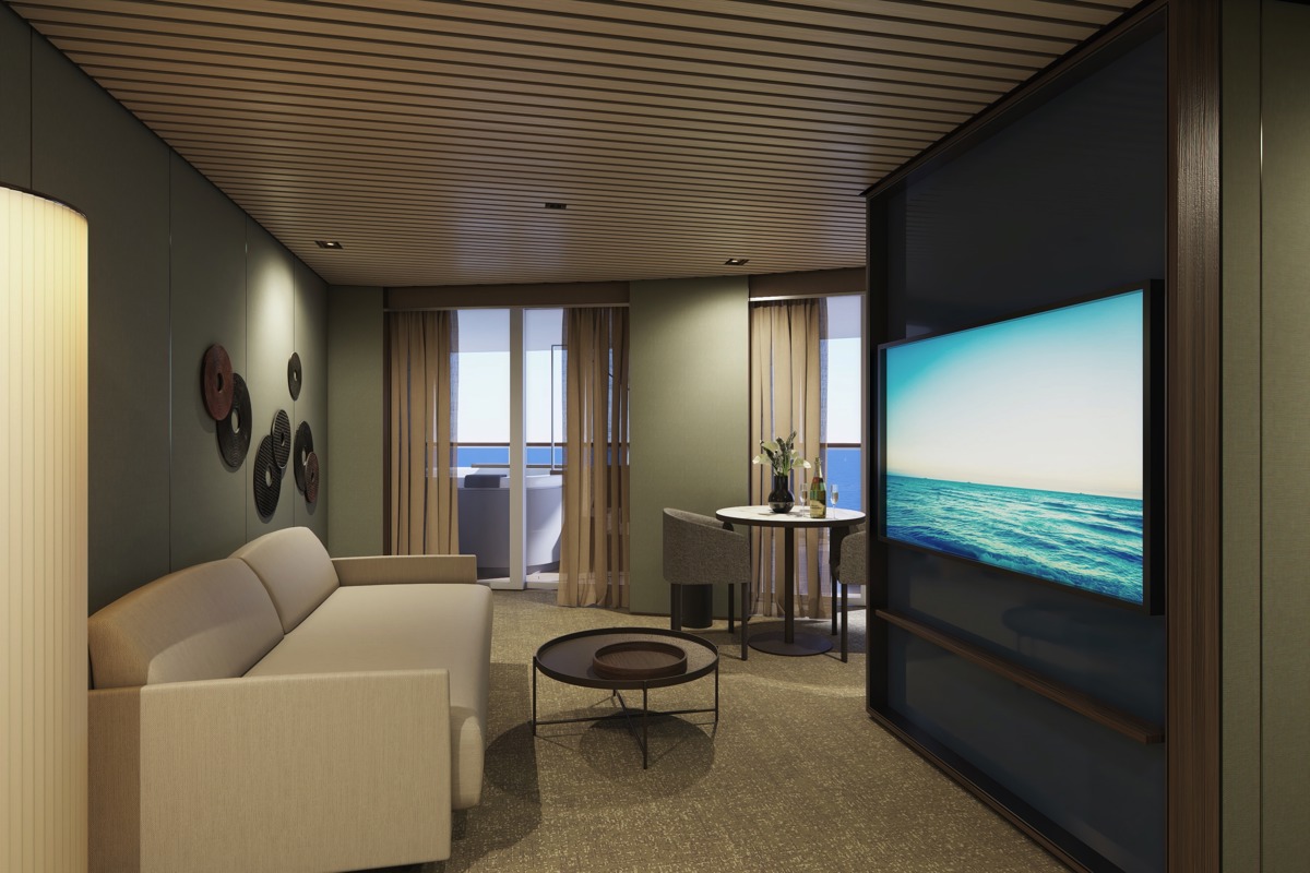 NCL Norwegian Prima The Haven Aft-Facing Owner's Suite with Master Bedroom & Large Balcony 2.jpg