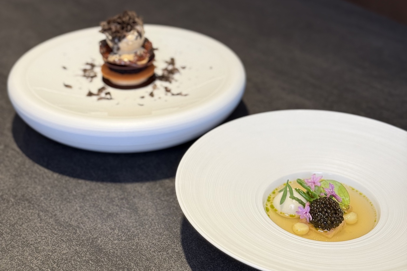 Smoked Eel with Amur Caviar & Marguerite Opera