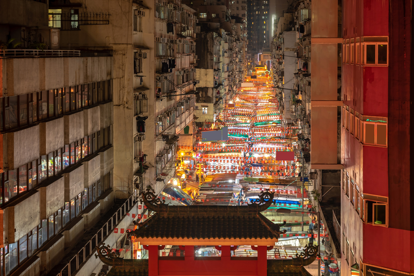Temple Street From Above