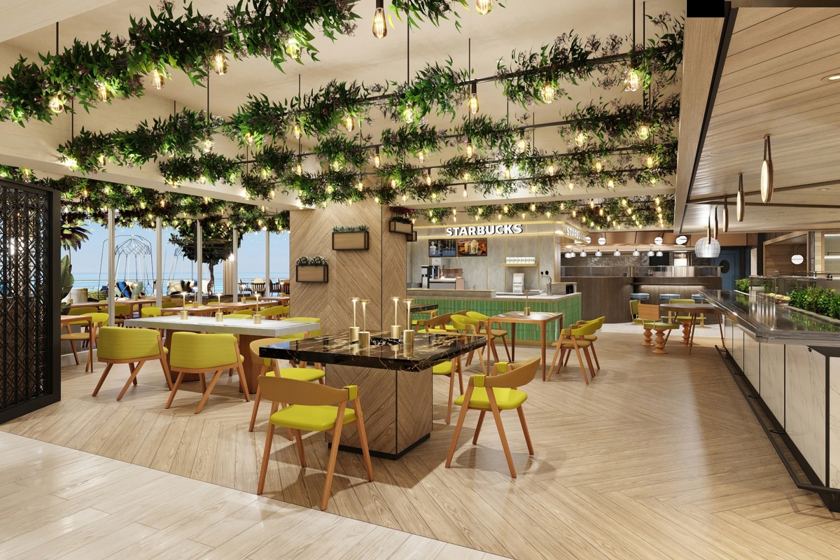 Norwegianprima Indulgefoodhall Seatingarea Starbucks Rendering