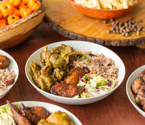 Jerk Chicken with Oxtail Penne Pasta White Creamy Sauce