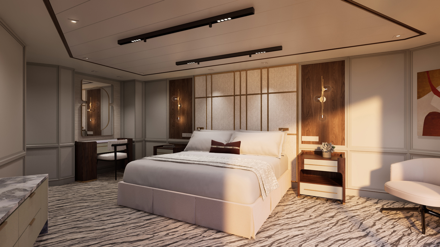 Regent Seven Seas Cruises, Regent Skyview Luna Bedroom .jpg