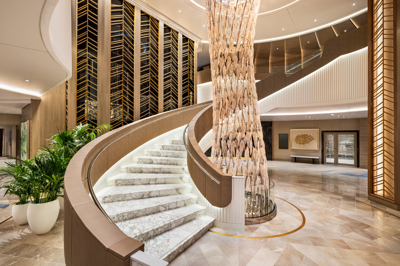 The Grand Staircase onboard Allura