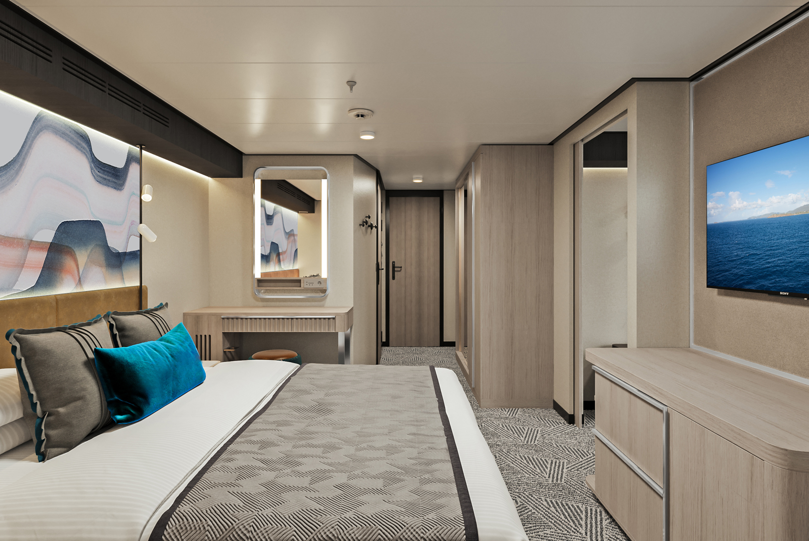 Forward-Facing Suite with Master Bedroom & Large Balcony