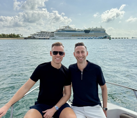 Sam & Dan at Marina Bay Sands Cruise Terminal